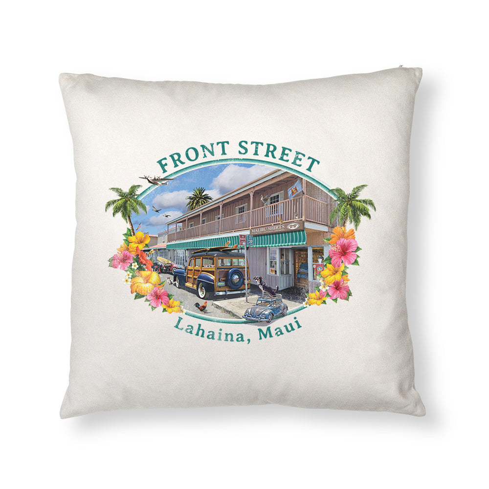 Front Street Throw Pillow Cover – Malibu Shirts - Main Image