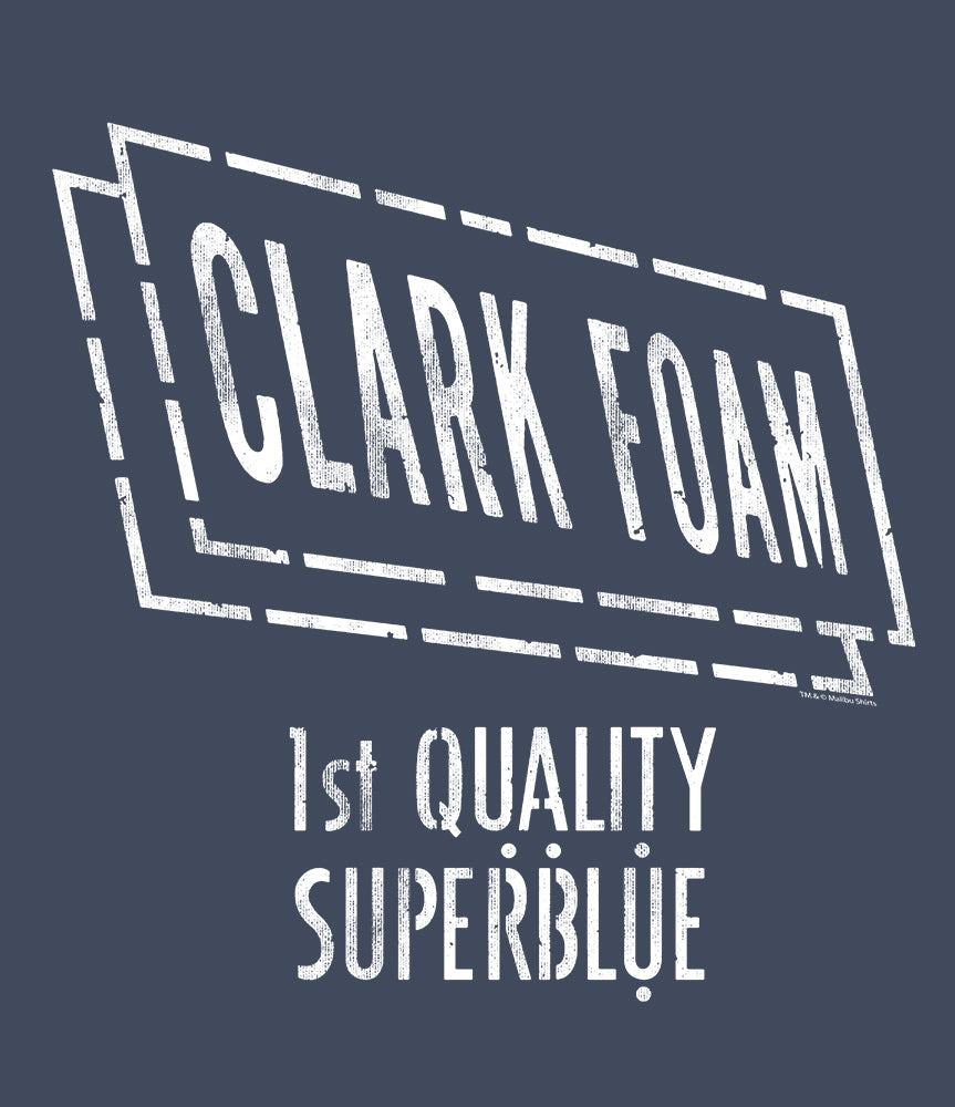 Clark Foam Super Blue Retro Stencil T-Shirt