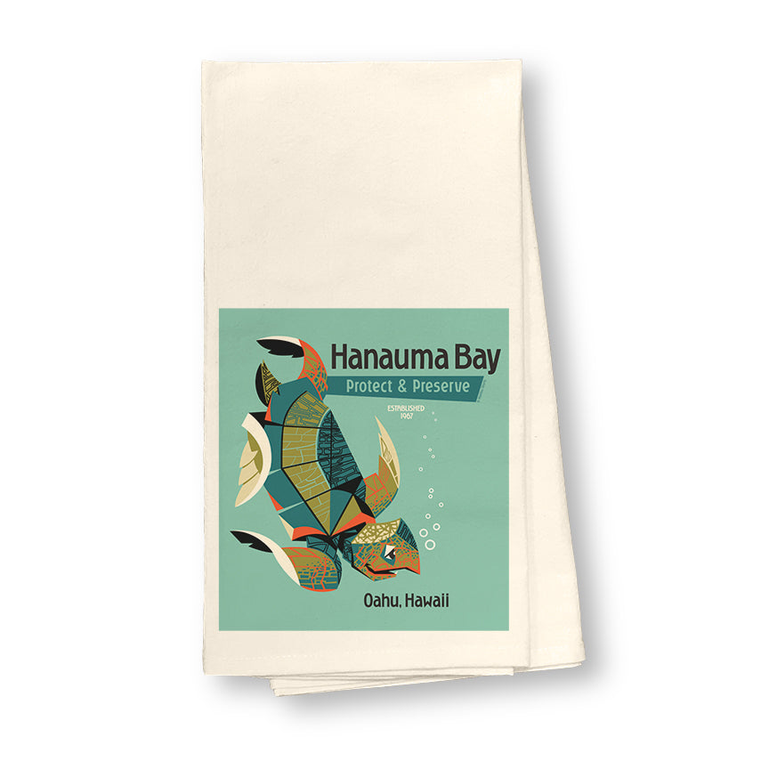 Hanauma Bay Turtle Flour Sack Dish Towel