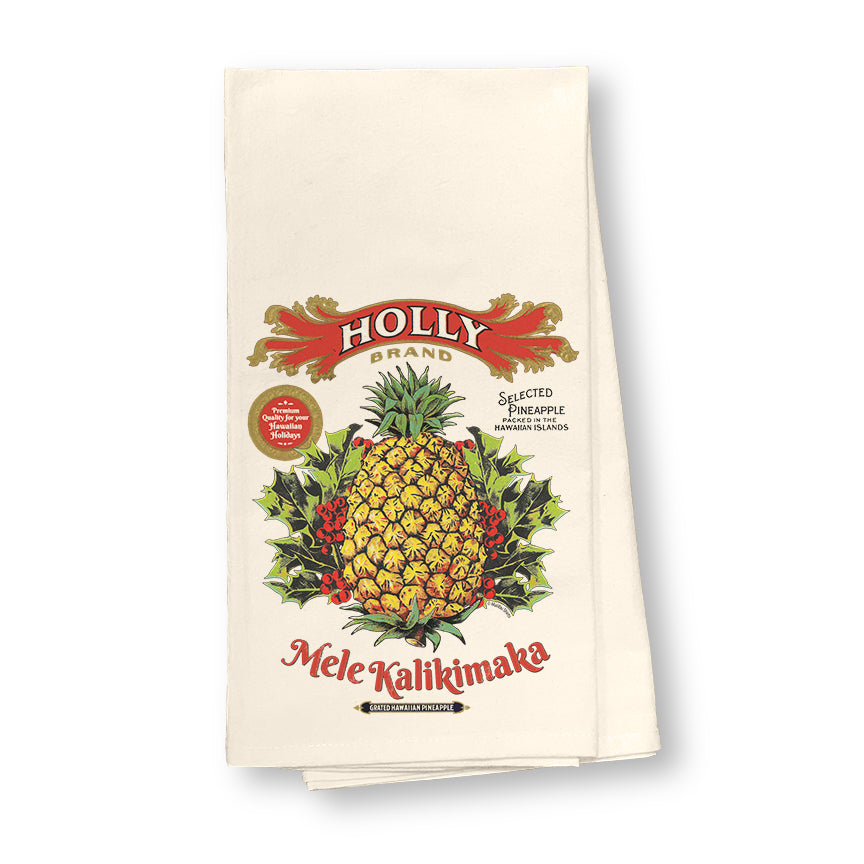 Holly Brand Mele Kalikimaka Pineapple Dish Towel