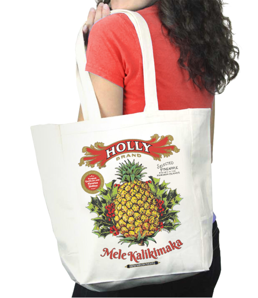 Holly Brand Mele Kalikimaka Pineapple Tote