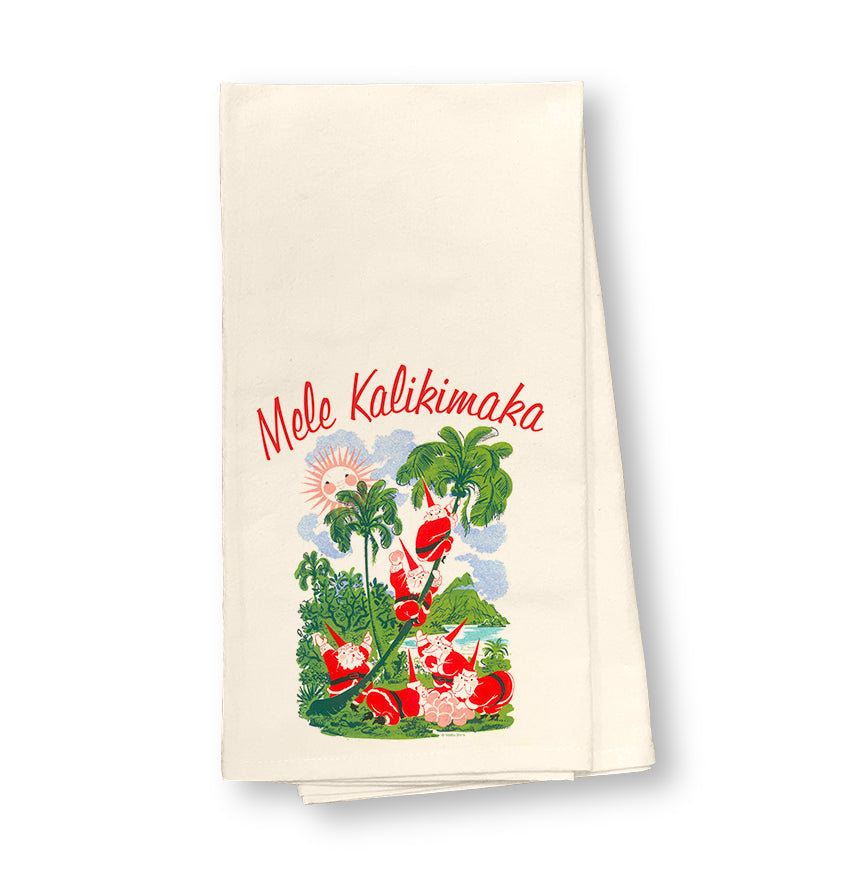 Mele Kalikimaka Flour Sack Dish Towel