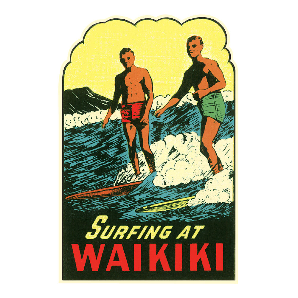 Surfing at Waikiki Sticker