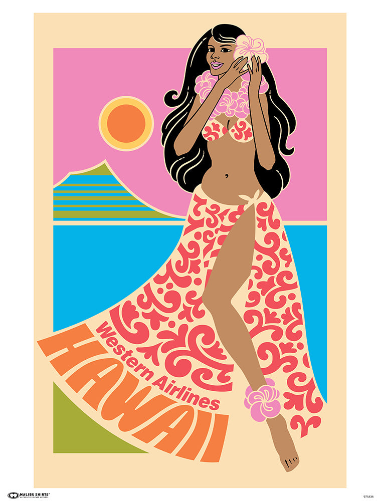 Western Airlines Hula Poster
