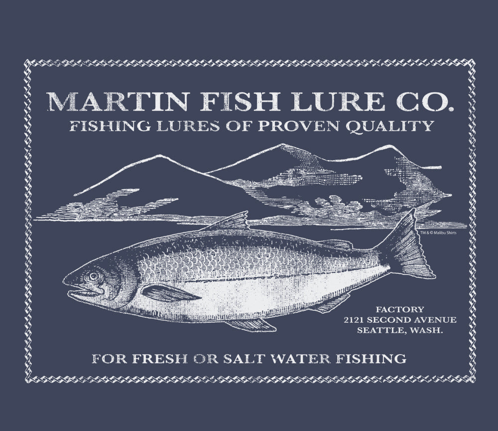 Martin Salmon Lures Vintage Label T-Shirt