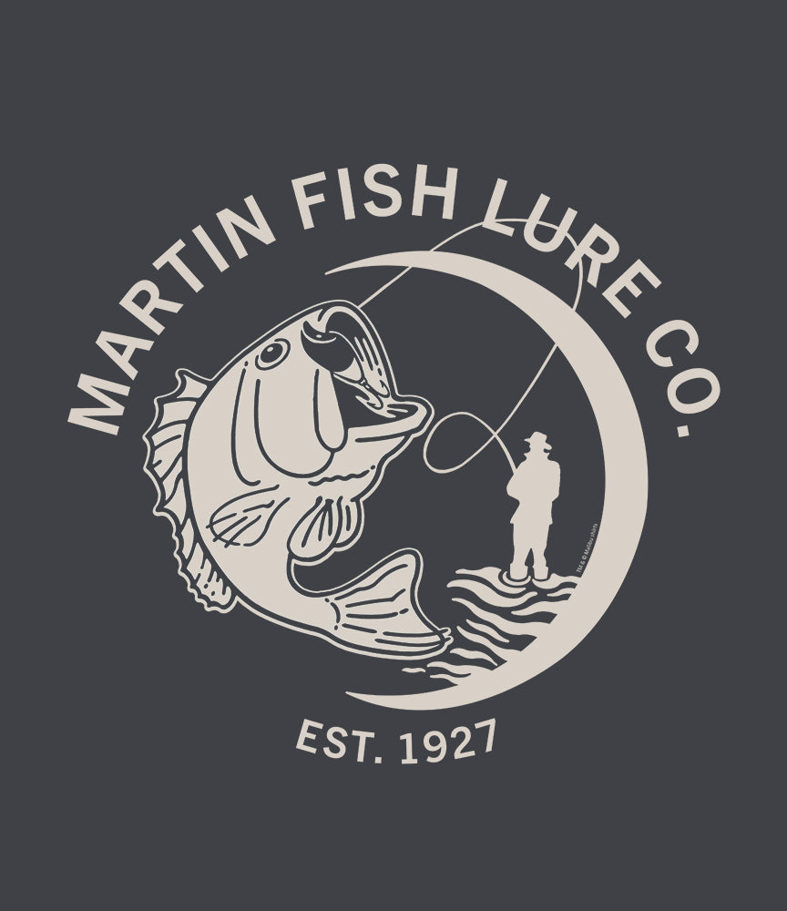1930 martin fish lure co Marting Wing Ding HONEYDEW / L 100% cotton unisex graphic t Get the history behind some