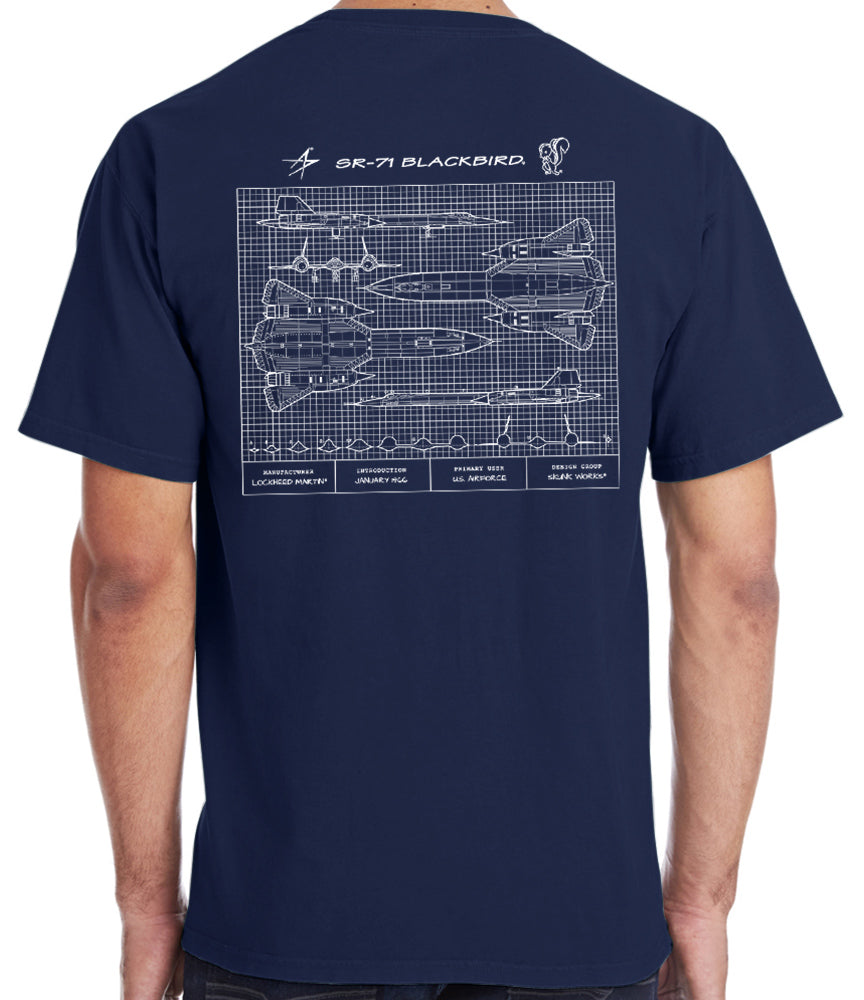 SR 71 Blackbird Blueprint T-Shirt