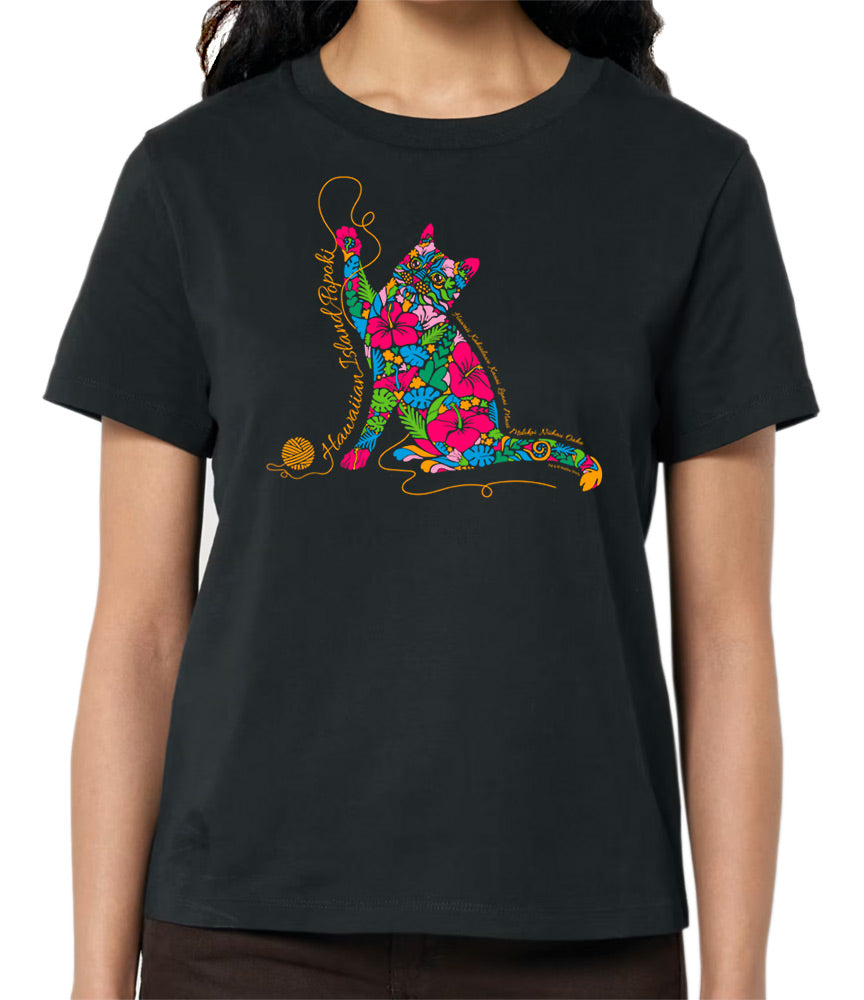 HI Flower Cat Yarn Women's T-Shirt
