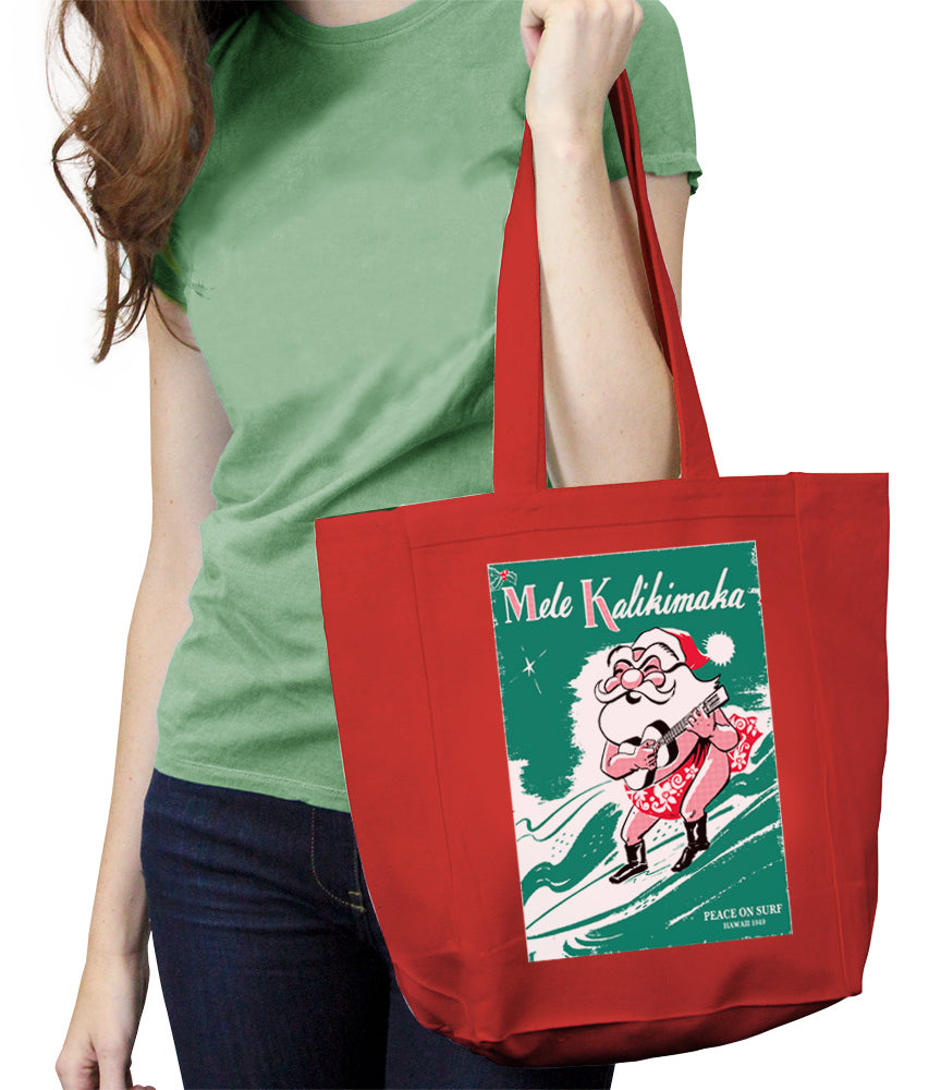 Surfing Santa Tote Bag