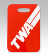 TWA White Stripe Luggage Tag