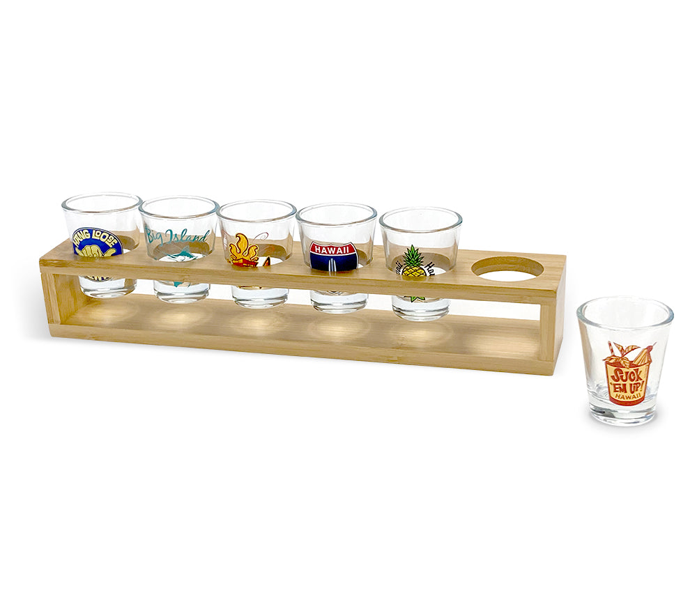 Shotglass Bamboo Serving Tray