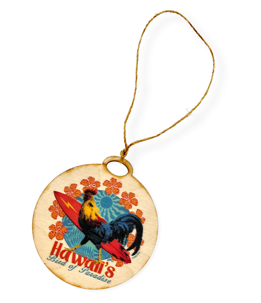 Hawaii Birds of Paradise Wooden Ornament