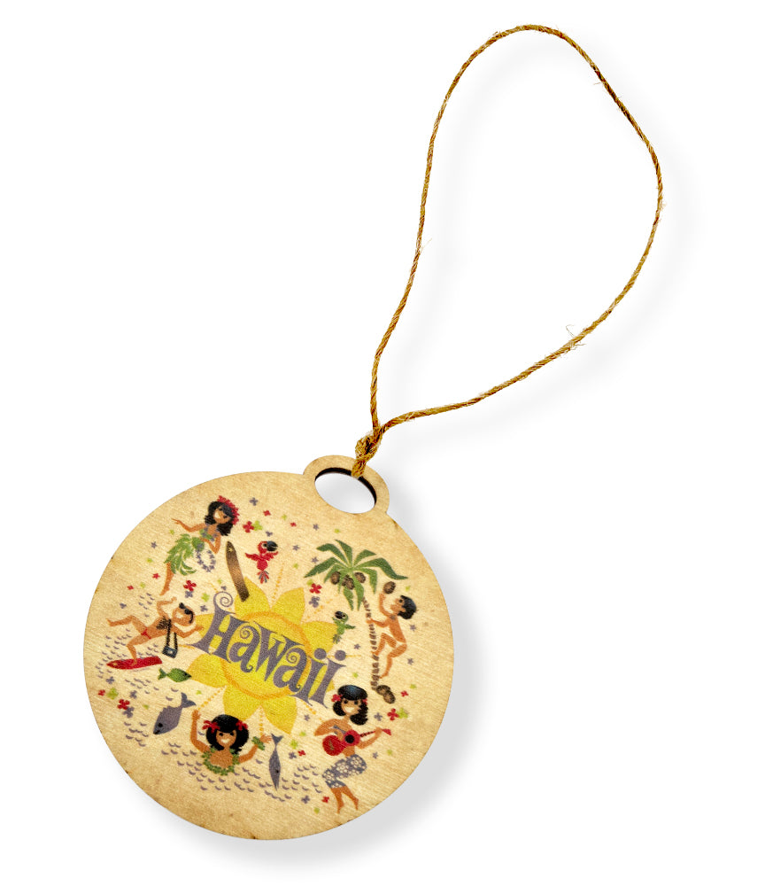 Here's Hawaii Wooden Ornament
