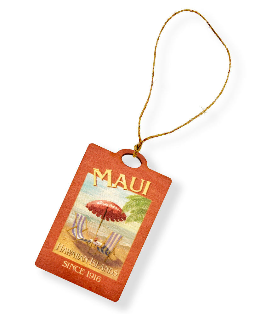 Maui Grand Hotel Wooden Ornament
