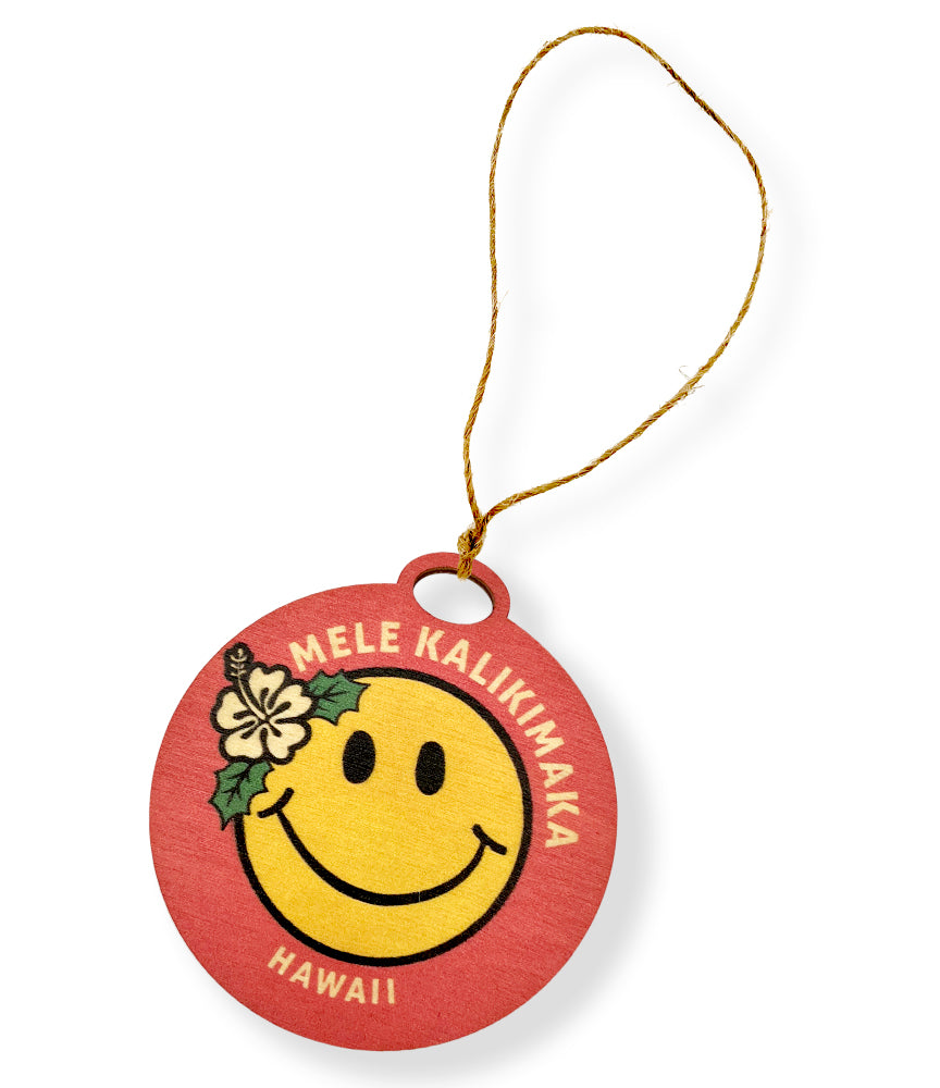 Happy In Hawaii Wooden Orrnament