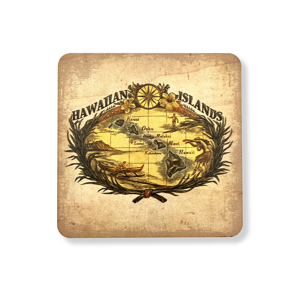 Hawaiian Islands Wooden Coaster