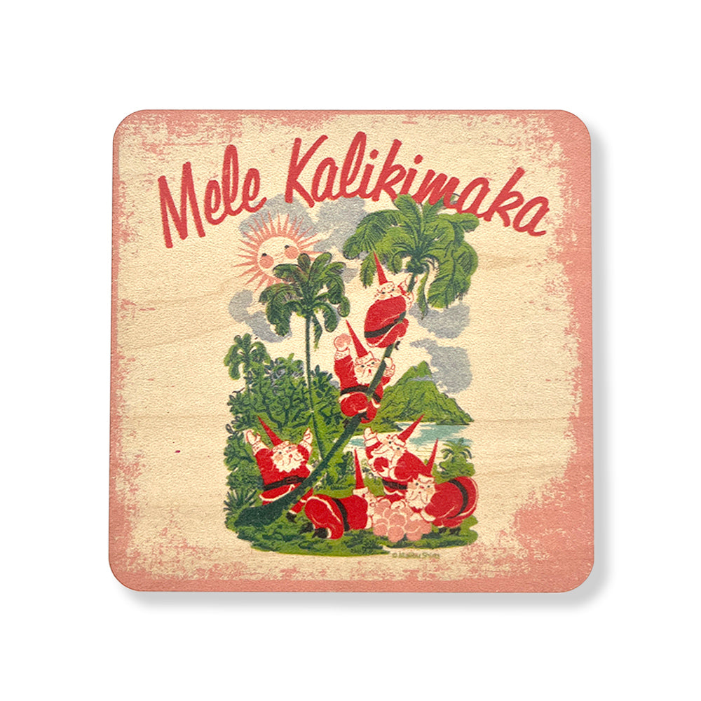 Mele Kalikimaka Wooden Coaster