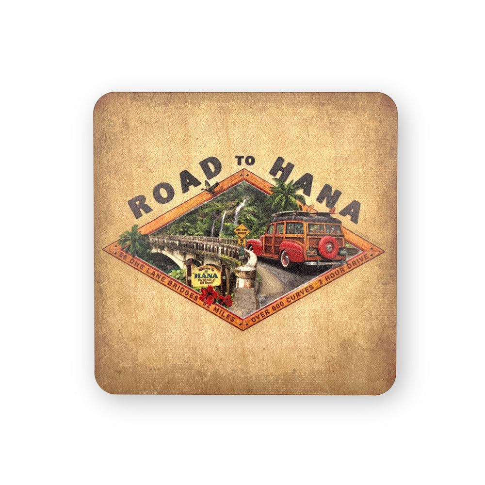 Road To Hana Wooden Coaster