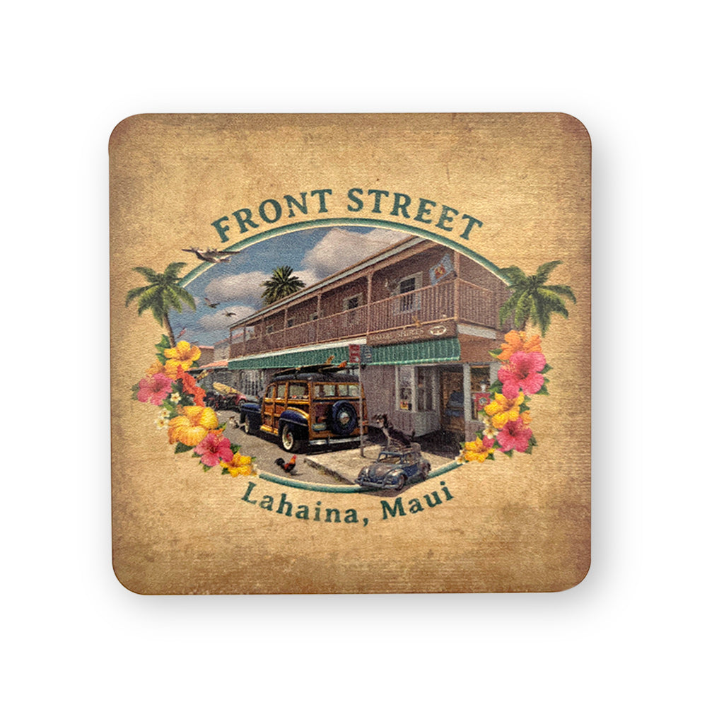 Front Street Maui Wooden Coaster