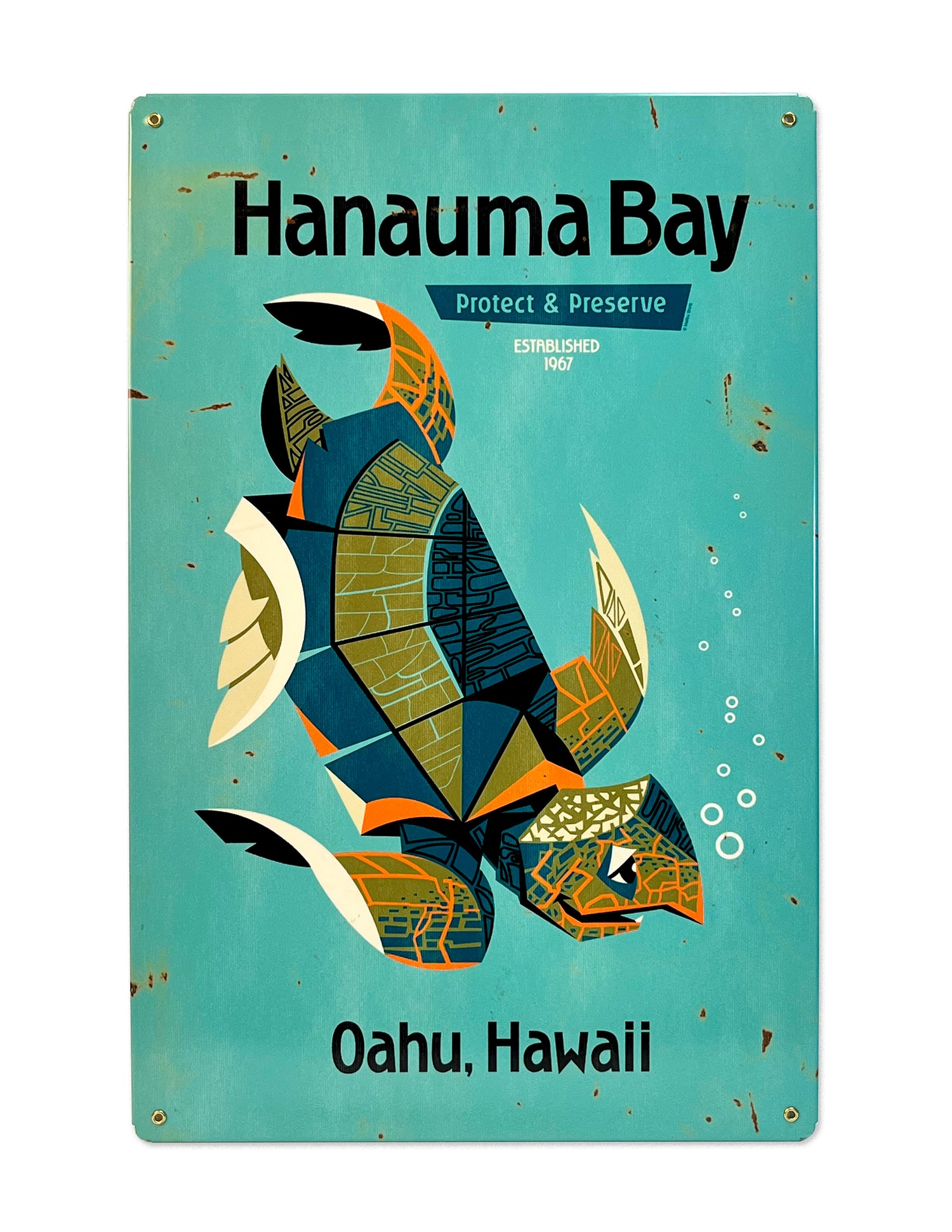 Hanauma Turtle Metal Sign