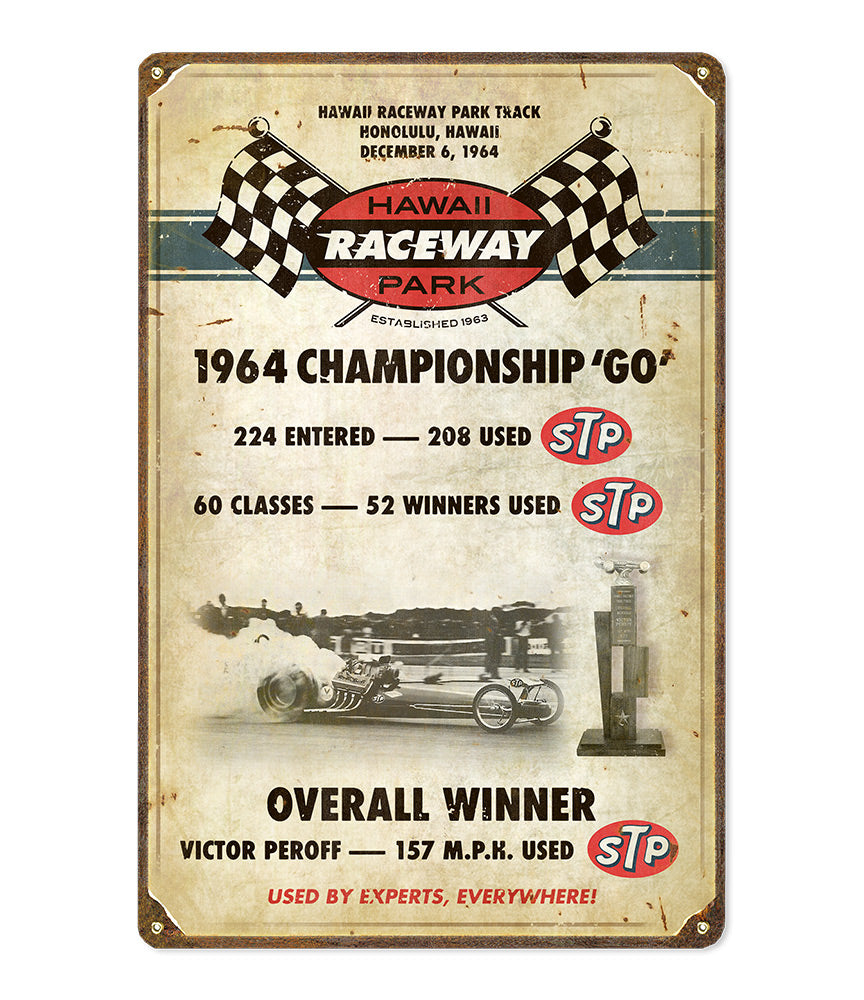 Hawaii Raceway Park Vintage Metal Sign
