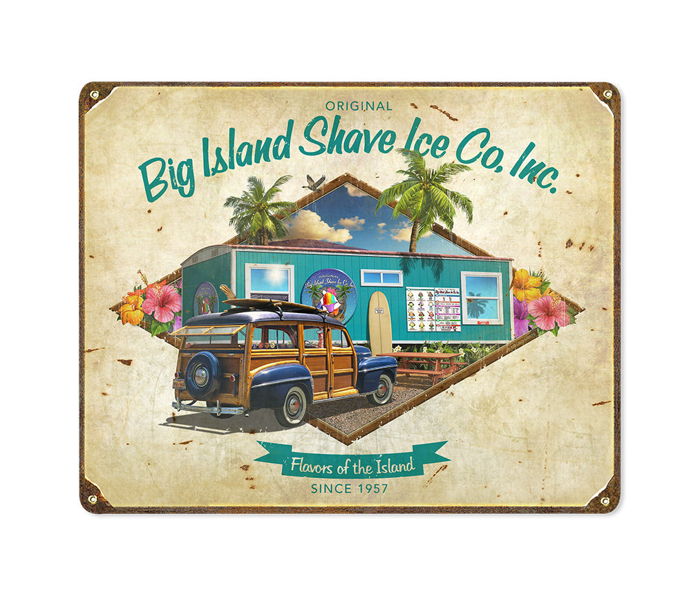 Big Island Shave Ice Vintage Metal Sign