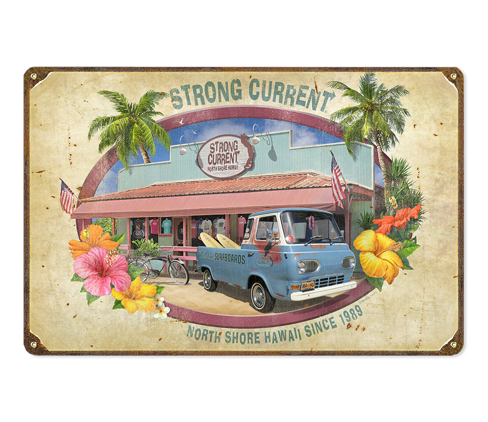 Strong Current Metal Sign