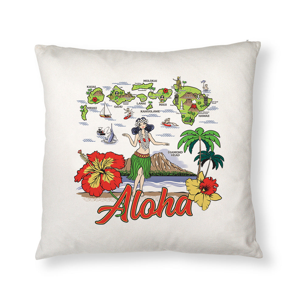 Aloha Island Throw Pillow Cover