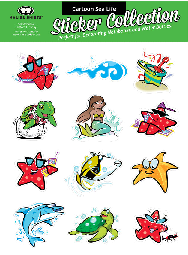 Cartoon Sea Life Sticker Collection