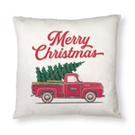 Christmas Tree Truck Throw Pillow Case