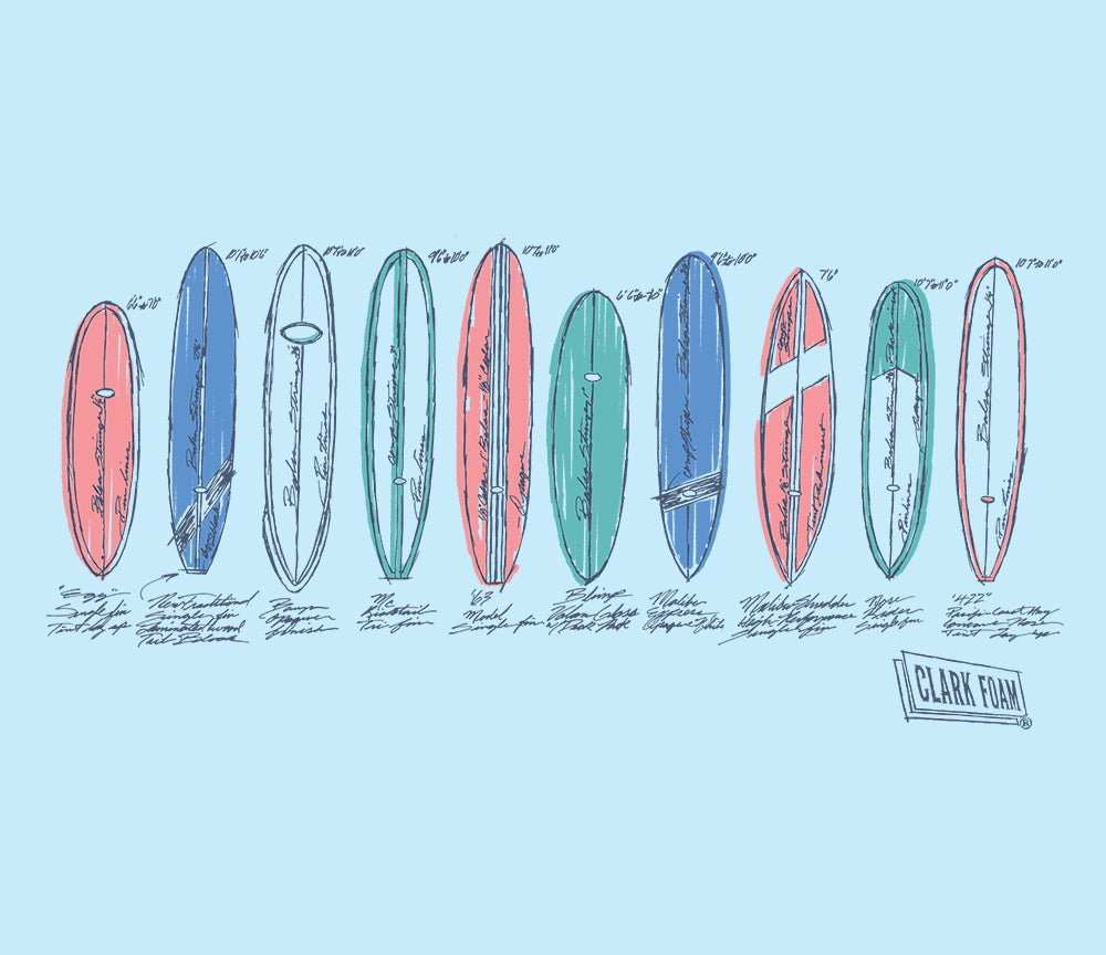 Clark Foam Color Sketch Women's V-Neck T-Shirt