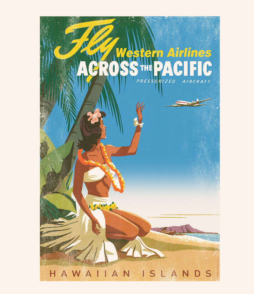 Fly Western Airlines Across the Pacific Retro T-Shirt