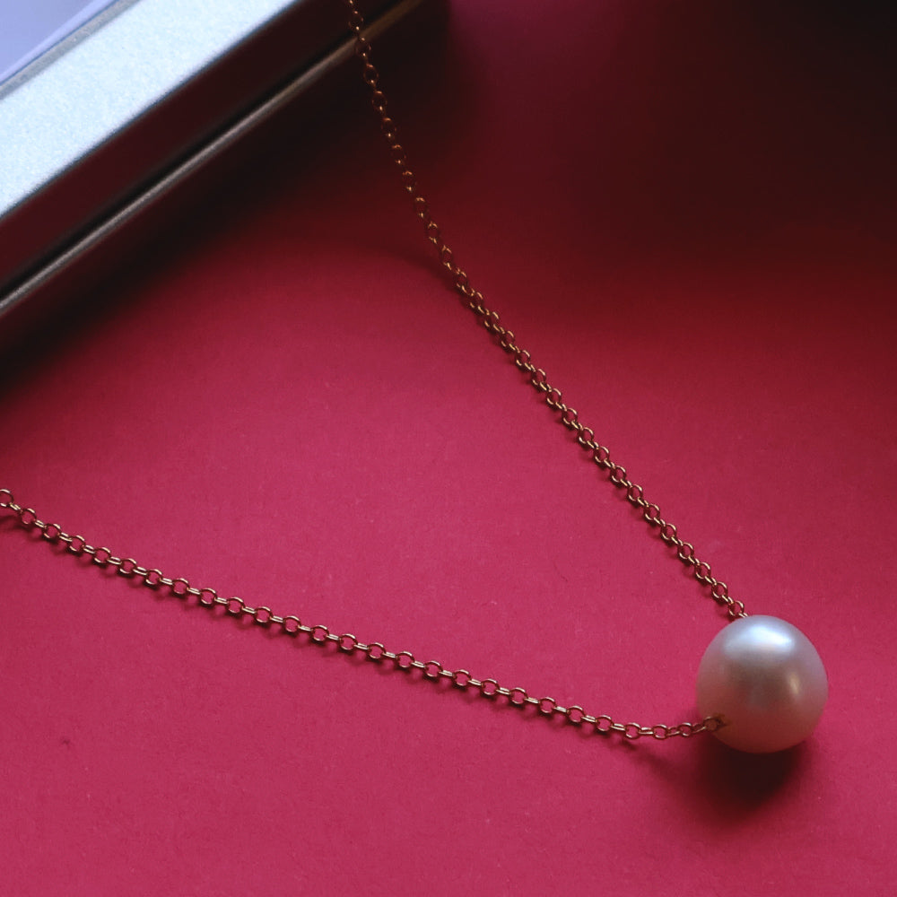 Leailoha 16" White Pearl Gold Filled Necklace