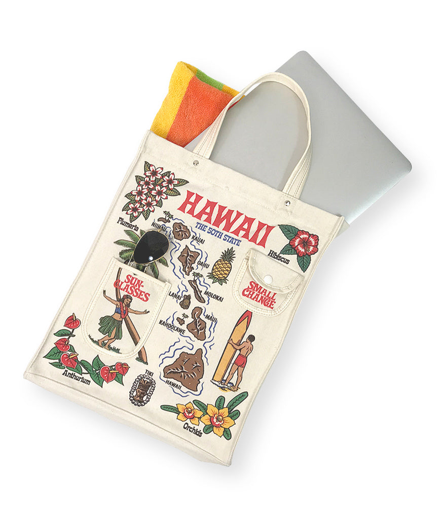 Hawaii 50th State Retro Beach Bag