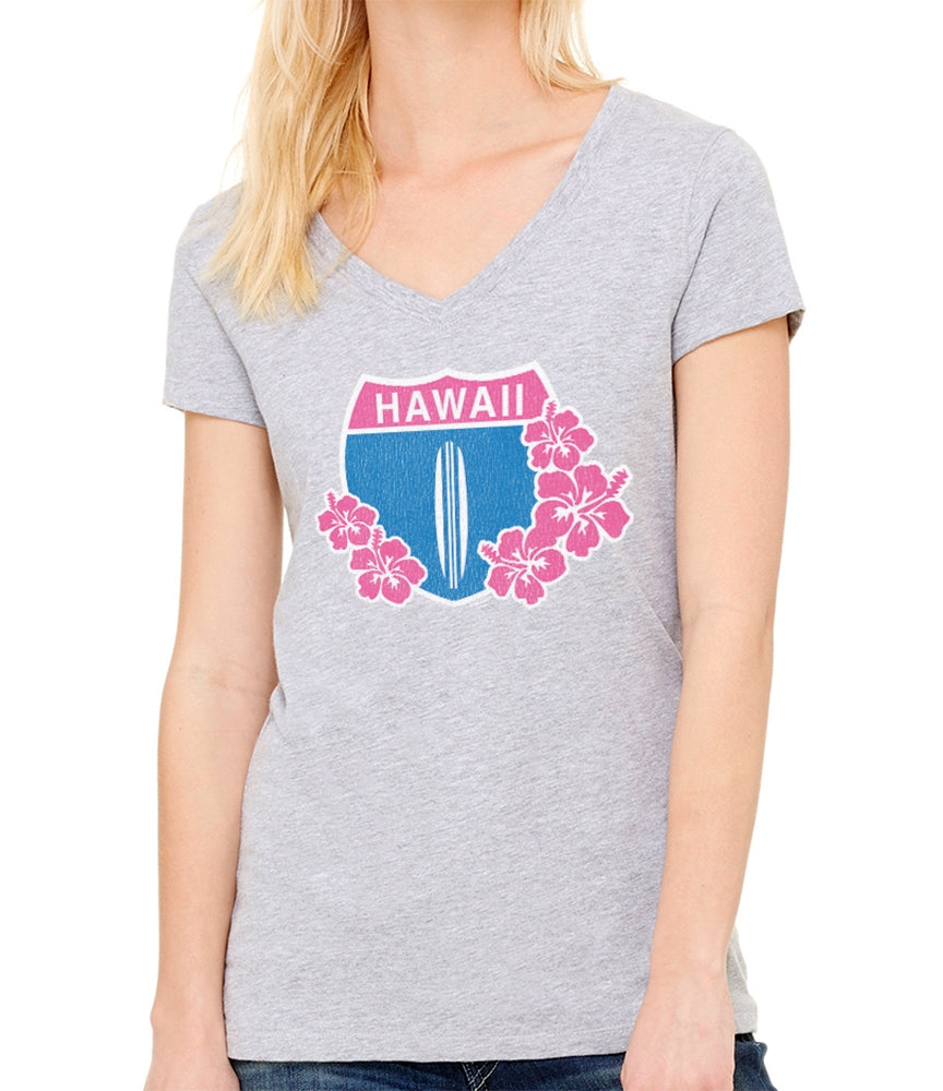 Hawaii Highway 1 Women's V Neck