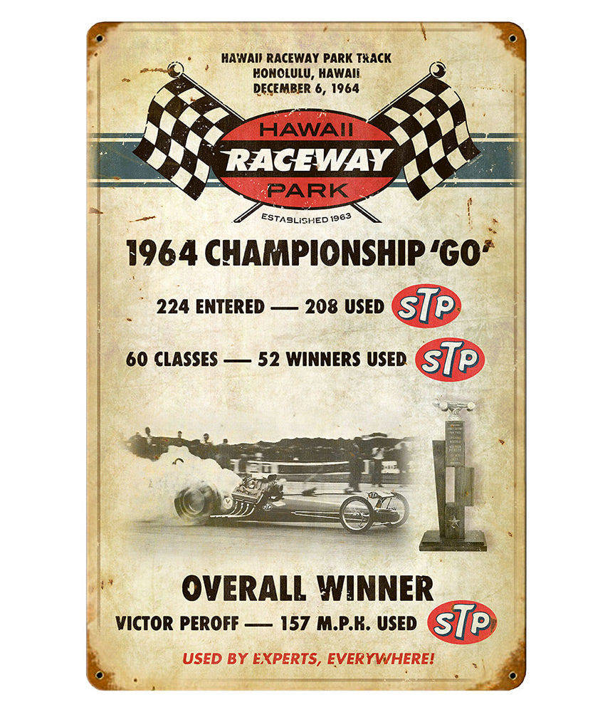 Hawaii Raceway Park Vintage Metal Sign – Malibu Shirts