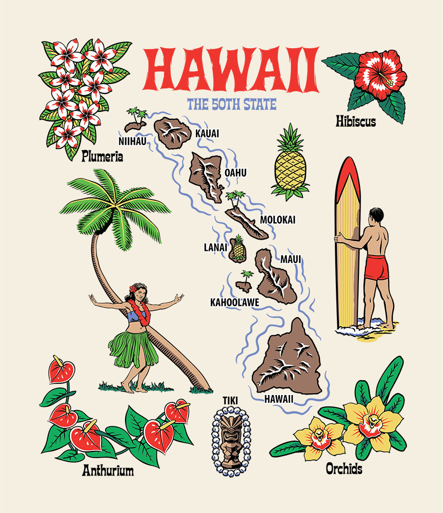 Hawaii the 50th State Tote Bag