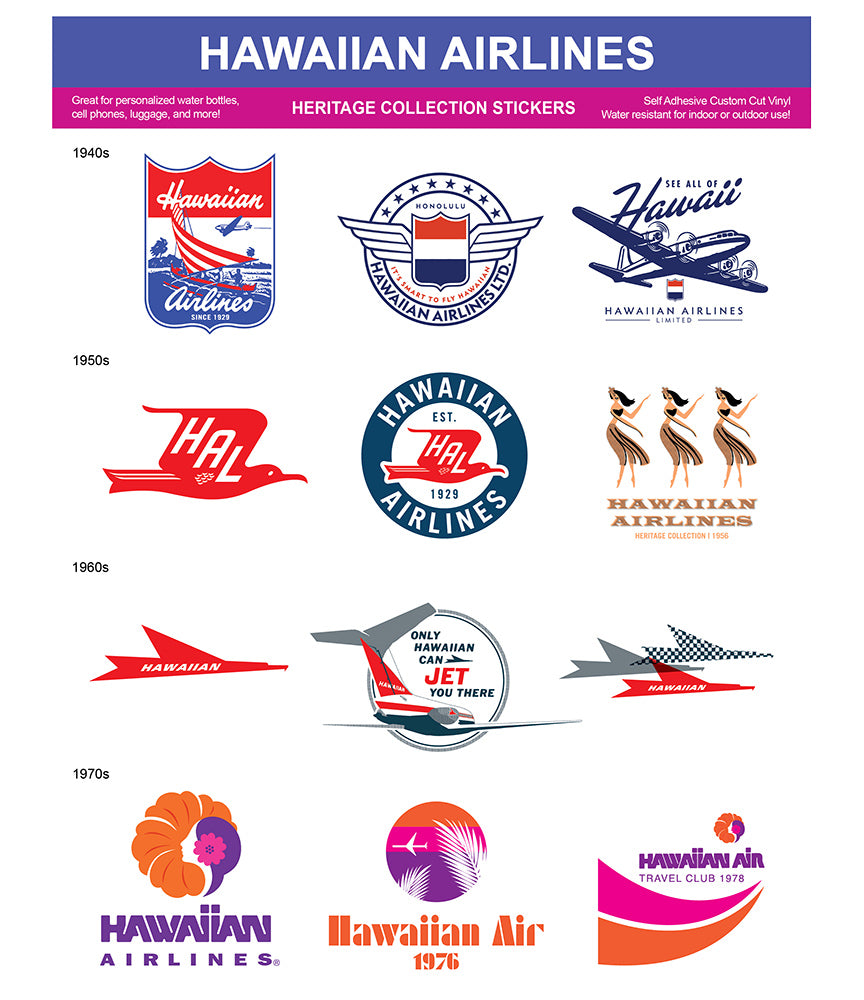 Hawaiian Airlines Heritage Stickers