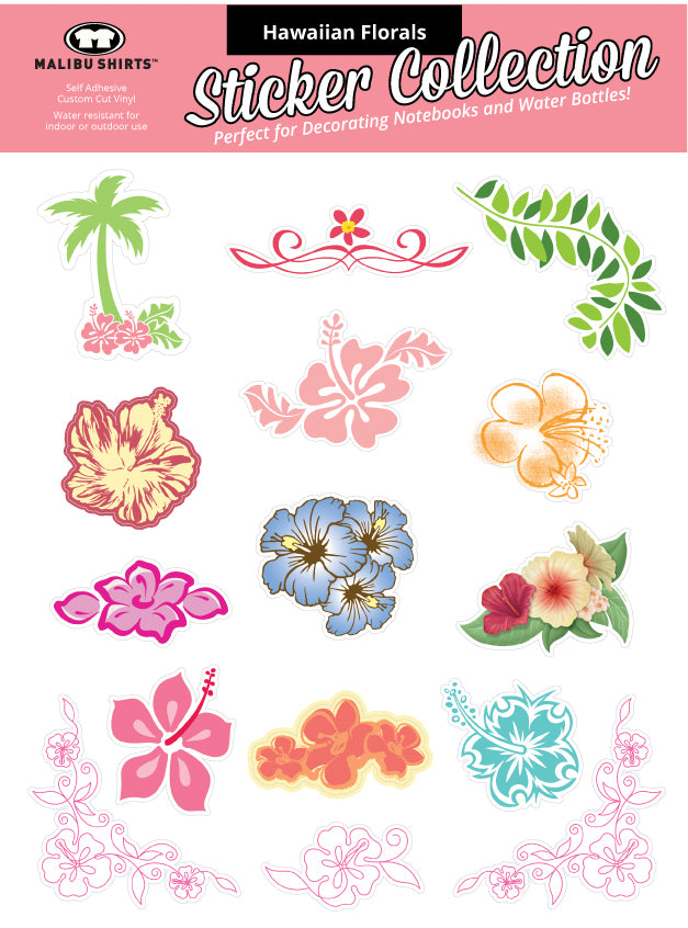 Hawaiian Florals Sticker Collection