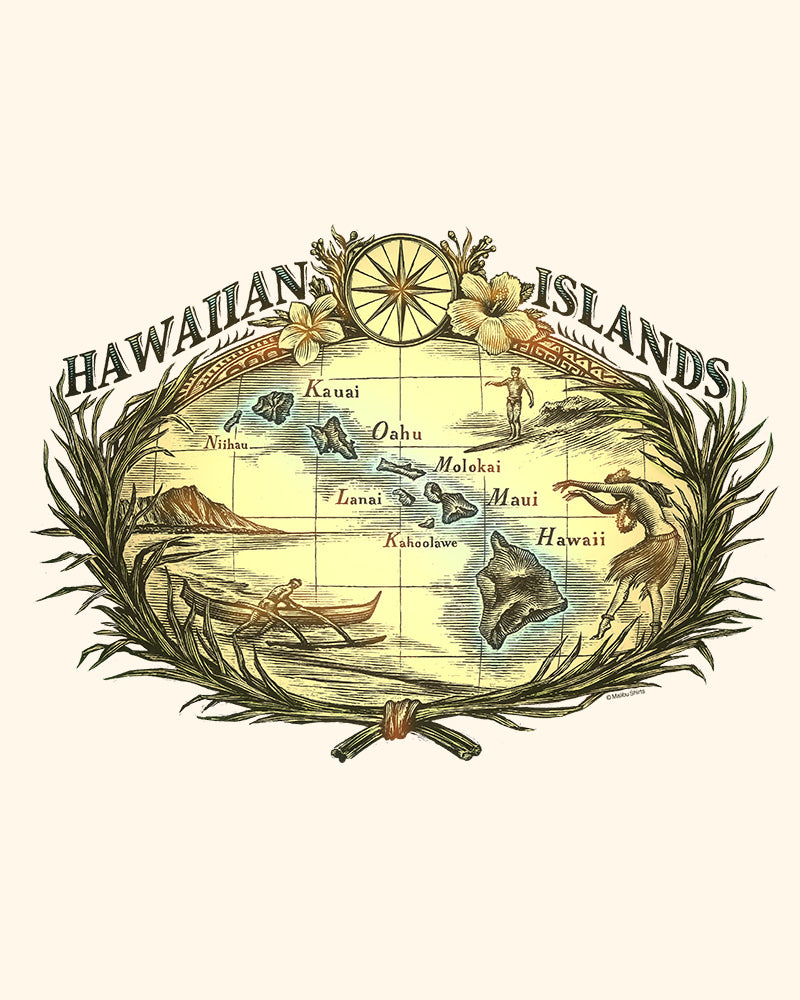 Hawaiian Islands Zip Tote