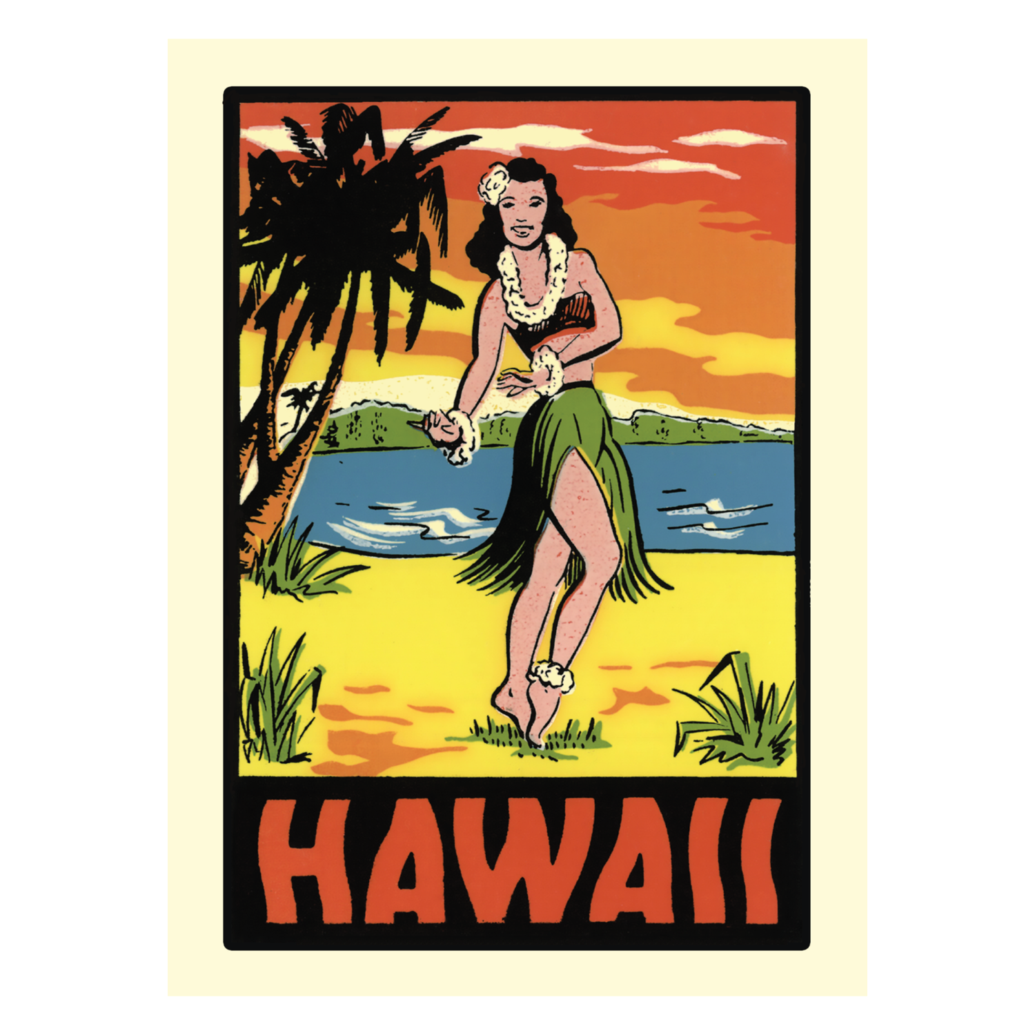 Hawaii Hula Sticker