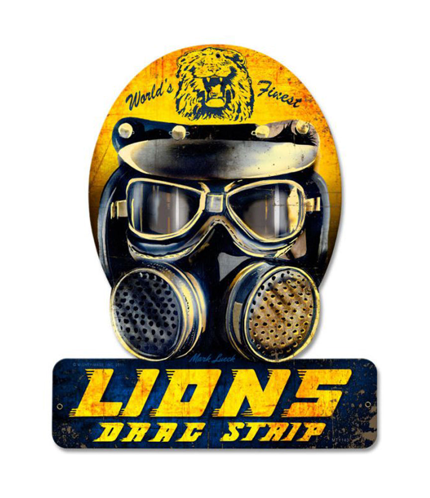 Lions Drag Strip Hemet Metal Sign