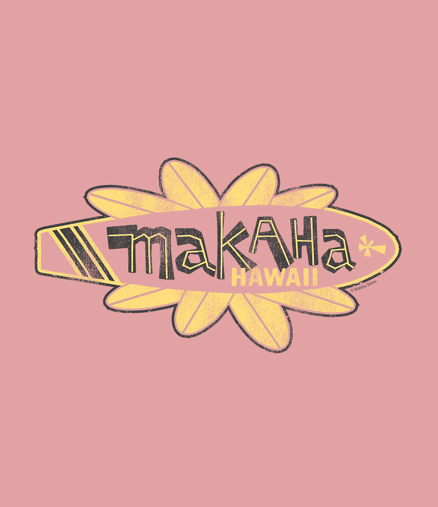 Makaha Surf Retro Flower V-Neck T-Shirt