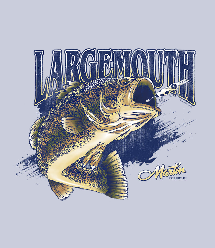 (Official) Martin Fish Lure Co. | Largemouth Bass T-Shirt Short Sleeve | Authentic Vintage Apparel | Athheat (Official) Martin Fish Lure Co. | Largemouth Bass T-Shirt Short Sleeve | Authentic Vintage Apparel | Athheat