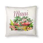 Maui Flamingos Throw Pillow Cover