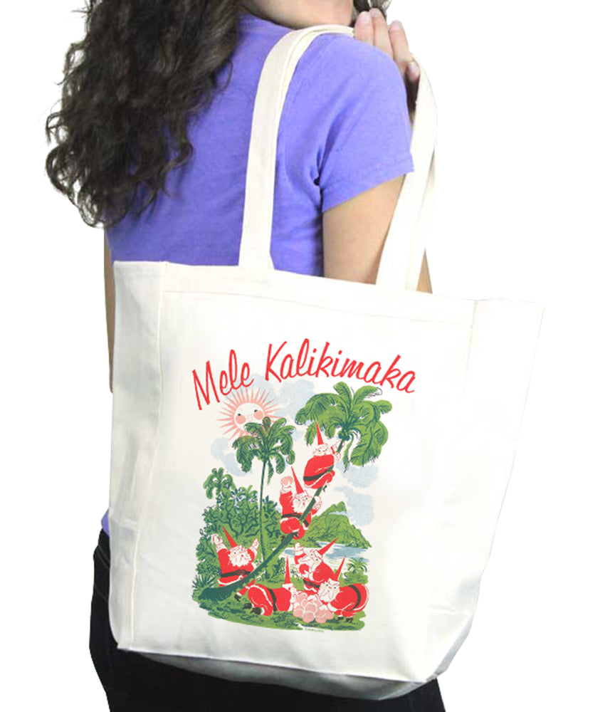 Mele Kalikimaka Santa Tote Bag