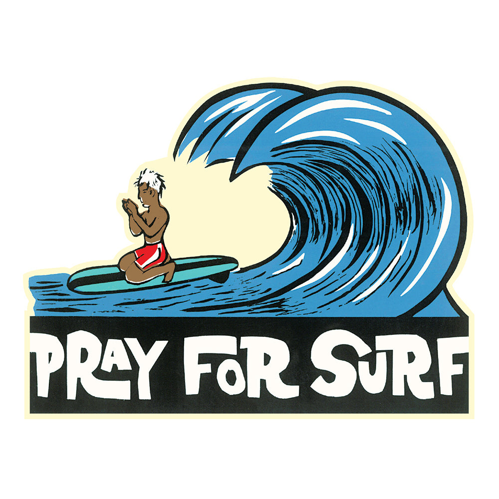 Praying Surfer Sticker