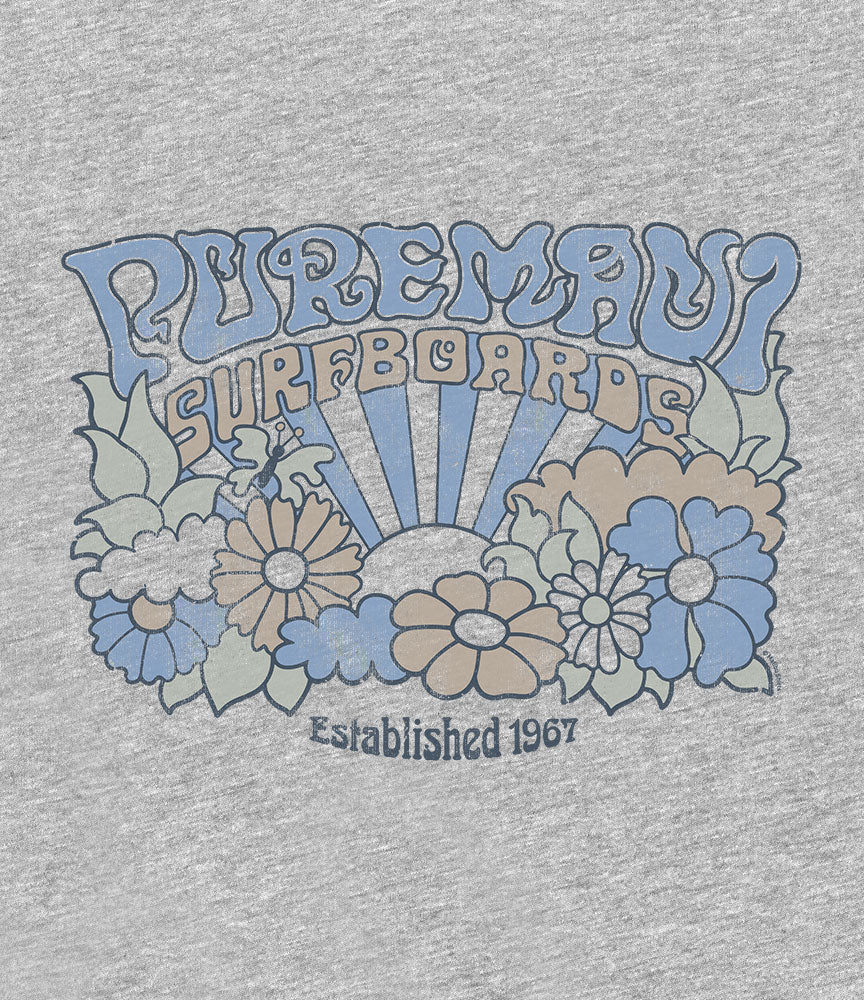 Pure Maui Surfboards Hippie Script T-Shirt