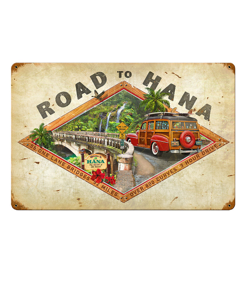 Road to Hana Vintage Metal Sign