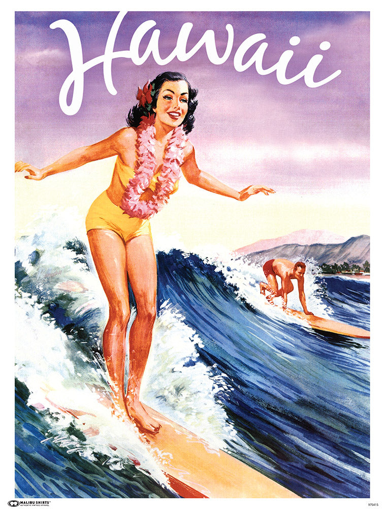 Surfer Girl Hawaii 1957 Poster